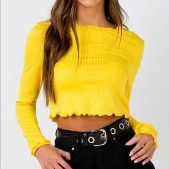Princess Polly Tops - Princess Polly Yellow Long Sleeve TOP 6